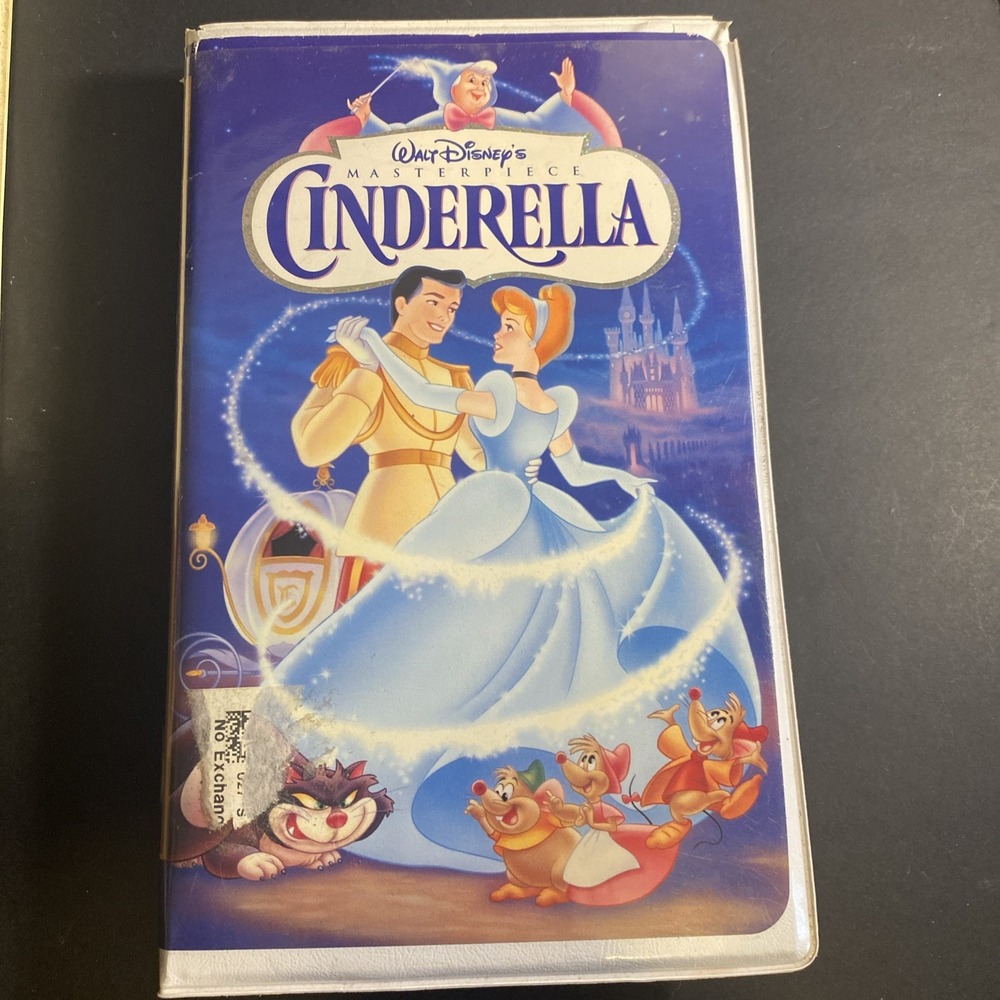 Cinderella VHS Disney Video Tape Masterpiece Inserts VTG Clamshell